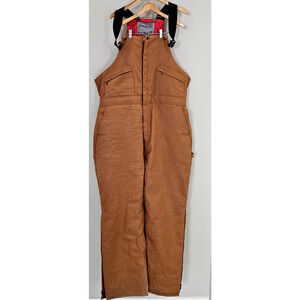 SteelGuard Canvas Quilted Lined Bib Zip Overalls Mens 2XL Insulated Work Hunting